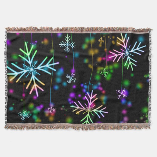 Weihnachten fallen verschiedene Neonfarben Schneef Decke (Vorderseite)