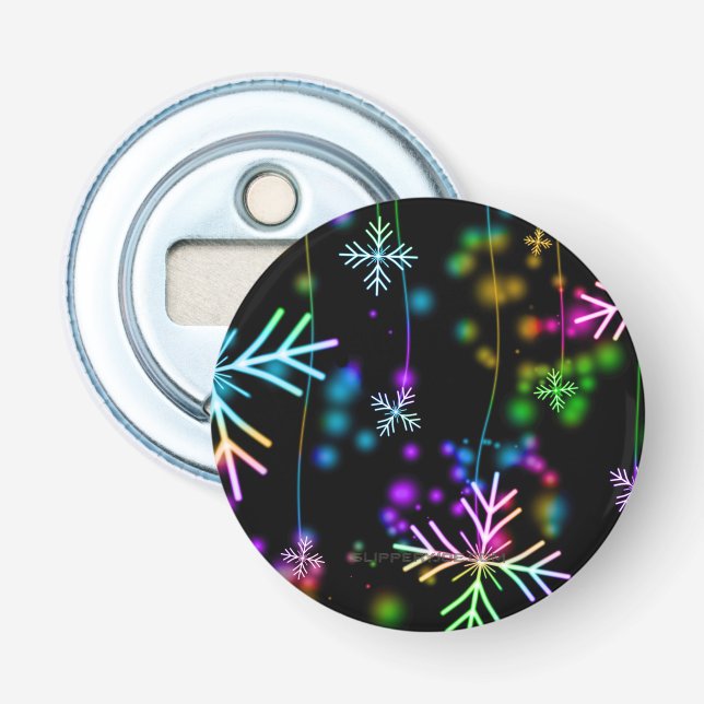 Weihnachten fallen verschiedene Neonfarben Schneef Flaschenöffner (Vorderseite)