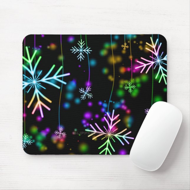 Weihnachten fallen verschiedene Neonfarben Schneef Mousepad (Mit Mouse)