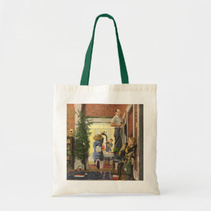 Weihnachten, Familie Dekorieren des Hauses Tragetasche