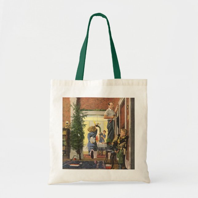 Weihnachten, Familie Dekorieren des Hauses Tragetasche (Vorne)