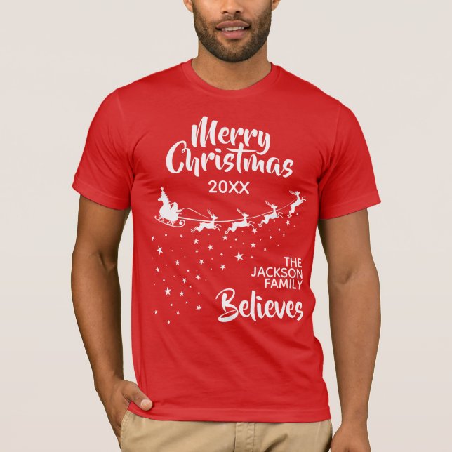 Weihnachten - Familie der Schlittenhirten T-Shirt (Vorderseite)