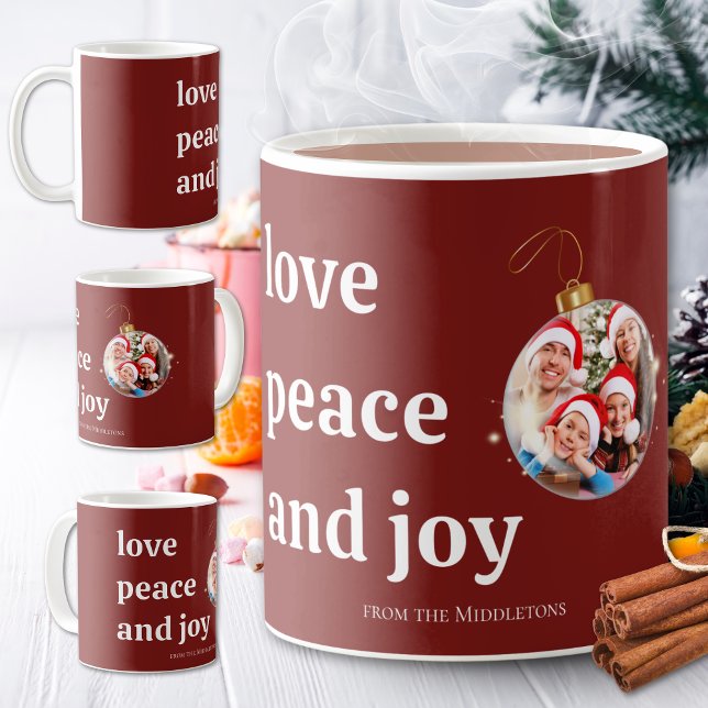 Weihnachten Familie Foto Liebe Friede Joliday Card Kaffeetasse (Von Creator hochgeladen)