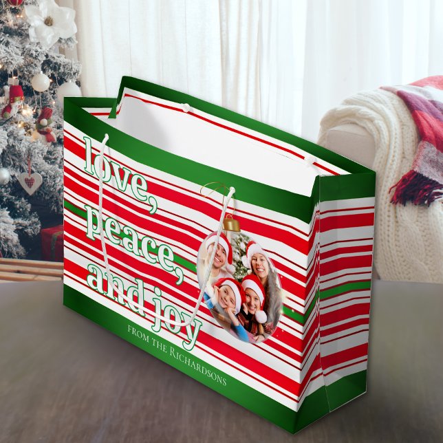 Weihnachten Familie Foto Liebe Friede Joliday Große Geschenktüte (Von Creator hochgeladen)