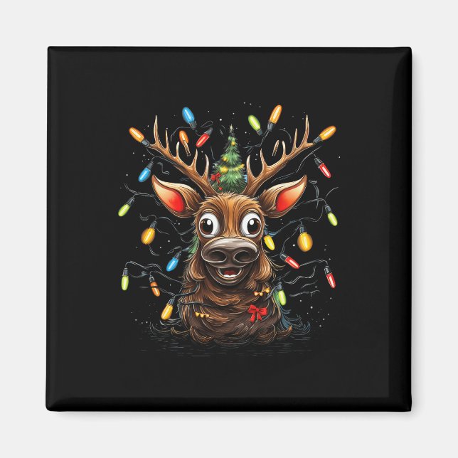 Weihnachten Familie frohe Weihnachtsbaum Lichter K Magnet (Vorne)