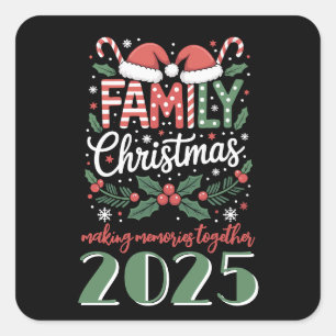 Weihnachten: Familien-Weihnachts-Outfit 2025 passe Quadratischer Aufkleber