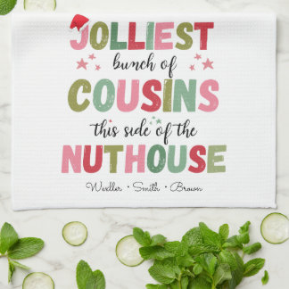 Weihnachten Familienname Cousin Wiedersehen passen Geschirrtuch
