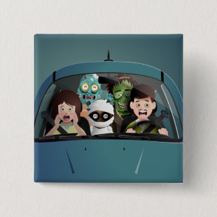 Weihnachten Familienurlaub Halloween Albtraum Button