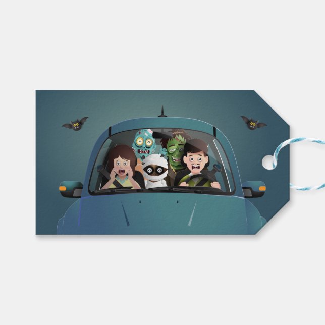 Weihnachten Familienurlaub Halloween Albtraum Geschenkanhänger (Vorderseite (Horizontal))