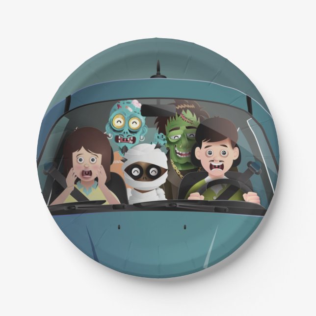 Weihnachten Familienurlaub Halloween Albtraum Pappteller (Vorderseite)