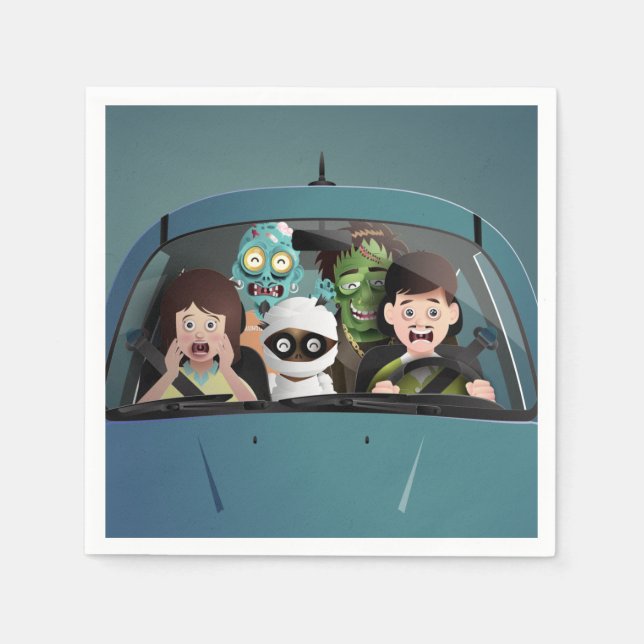 Weihnachten Familienurlaub Halloween Albtraum Serviette (Vorderseite)