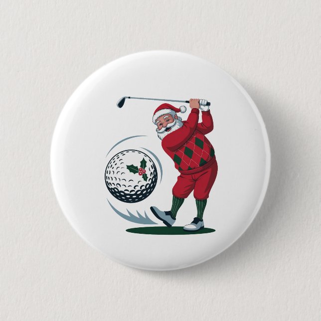Weihnachten Fantasy Golf spielen Button (Vorderseite)