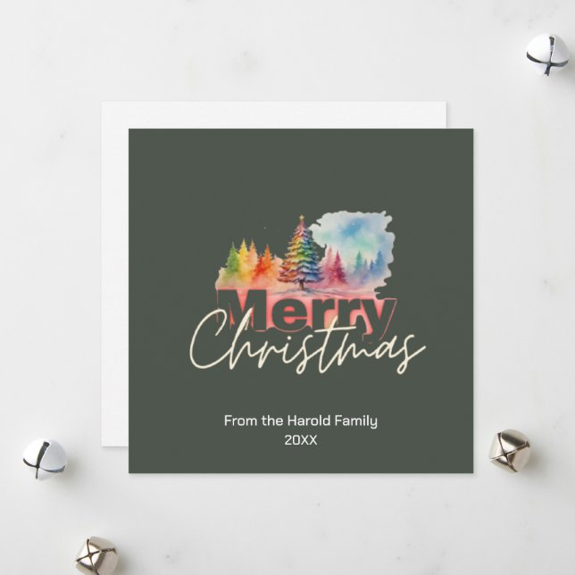 Weihnachten Farbenfrohe Winter Wunderland (Vorderseite/Rückseite Beispiel)