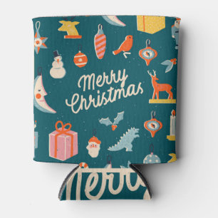 Weihnachten: Feierliche Illustration. Dosenkühler