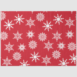 Weihnachten Feierliche Rote und Weiße Schneeflocke Seidenpapier