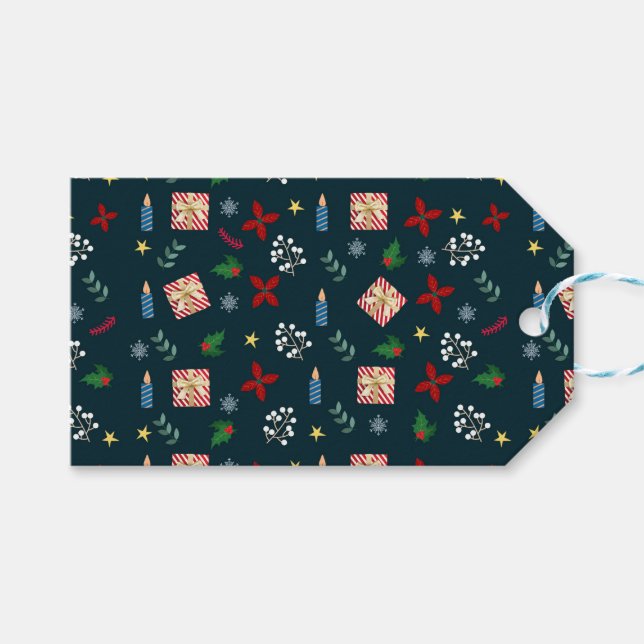 Weihnachten feiern geschenkanhänger (Vorderseite (Horizontal))