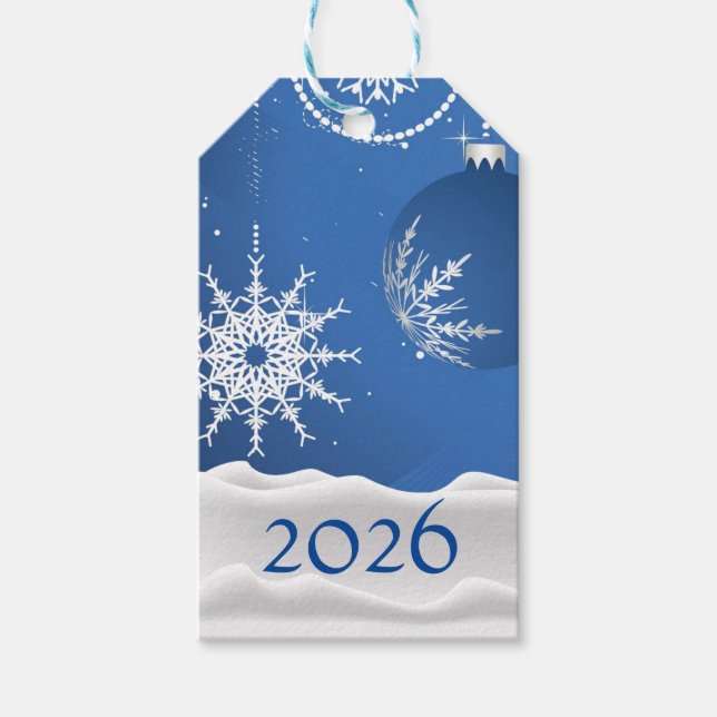 Weihnachten/Feiertag Schneeflocke Schnee 2026 oder Geschenkanhänger (Vorderseite)