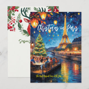 'Weihnachten fern in Paris' Grußkarte Mitteilungskarte