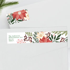 Weihnachten Fest Wasserfarbenflora Rücksendeadress