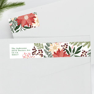 Weihnachten Fest Wasserfarbenflora Rücksendeadress