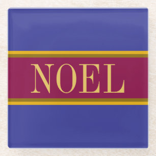 WEIHNACHTEN Festive Burgund Navy Weihnachtsstreife Glasuntersetzer