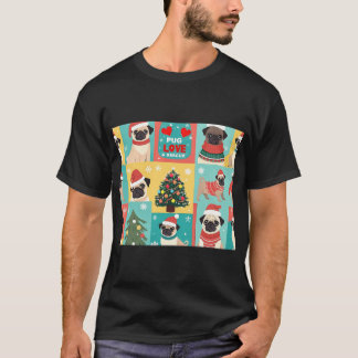WEIHNACHTEN FESTLICHE FEIERTAGE HUNDE MOPSE SÜSSE T-Shirt