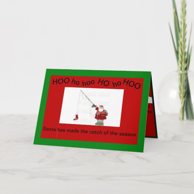 Weihnachten Fischen auf einer Weihnachtskarte Karte (Vorderseite)
