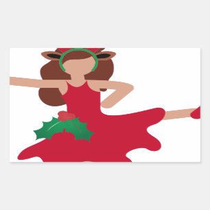 Weihnachten Flamenco-Tänzer-Emoji Rechteckiger Aufkleber