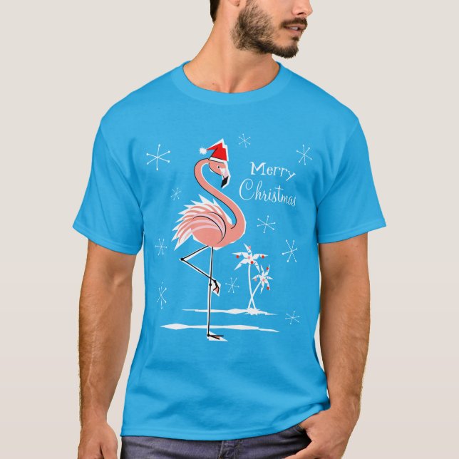 Weihnachten Flamingo Frohe Weihnachten T - Shirt M (Vorderseite)