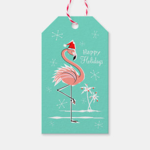 Weihnachten Flamingo glückliche Feiertage Geschen Geschenkanhänger