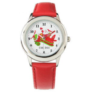 Weihnachten Fliegen Weihnachtsmann Name Kinder Armbanduhr