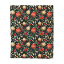 Weihnachten Floral Berry Gold Rote Ornamente Kinde