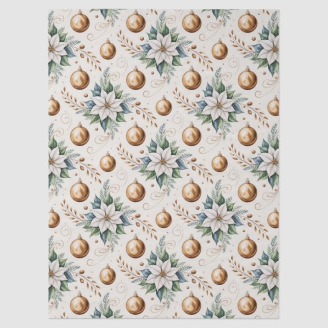 Weihnachten Florals Decoupage Seidenpapier (Vorderseite)