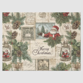 Weihnachten Florals & Weihnachtsmann Seidenpapier