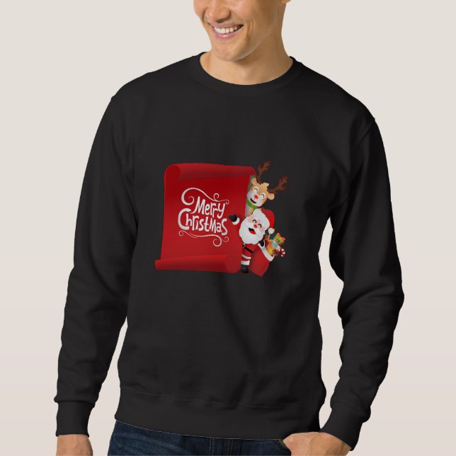 "Weihnachten Flüchtige Blick hinter dem fröhlichen Sweatshirt (Vorderseite)
