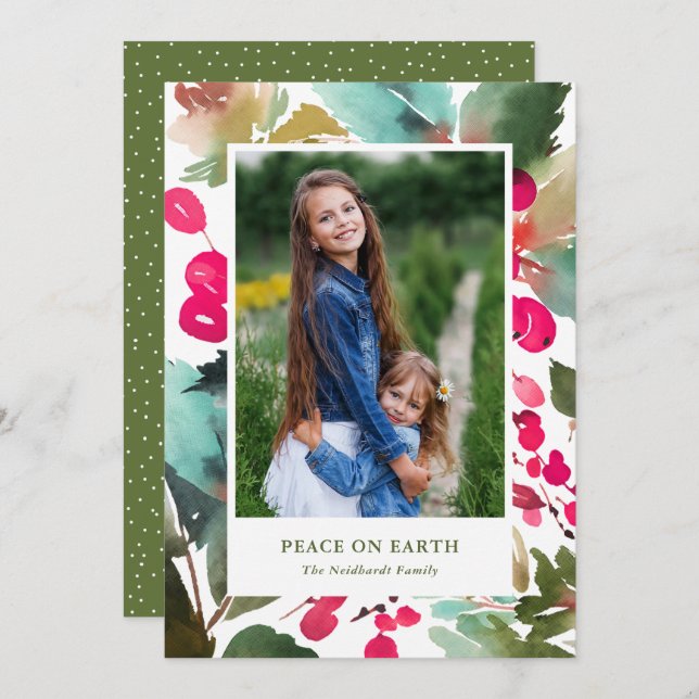 Weihnachten Foto "Floral Fuchsia" (Vorne/Hinten)