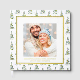 Weihnachten Foto Gästebuch Wasserfarben Muster