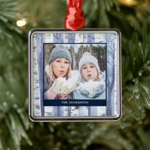 Weihnachten Foto Name Wasserfarben Tree Ornament Aus Metall