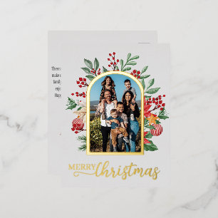 Weihnachten Fotografie Botanik Grün Folien Feiertagspostkarte