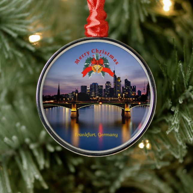 Weihnachten, Frankfurt-Brücke, Deutschland, Ornament Aus Metall (Baum)