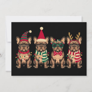 Weihnachten Französische Bulldogge Hund Weihnachts Einladung