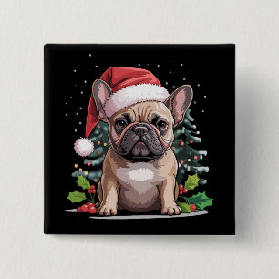 Weihnachten Französische Bulldogge Liebhaber Hunde Button