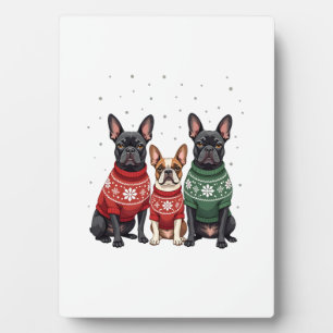 Weihnachten Französische Bulldoggen Xmas Französis Fotoplatte