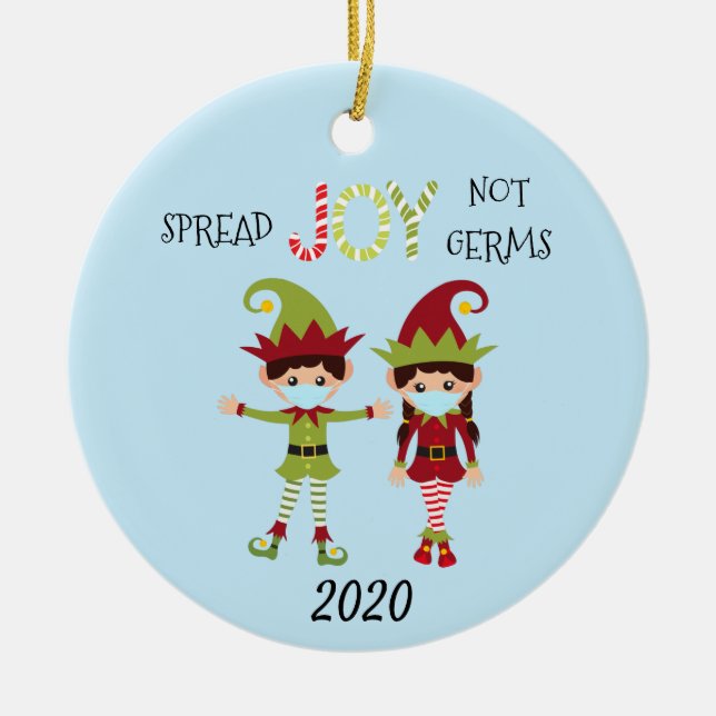 Weihnachten Freude nicht Germs Elf 2020 Keramik Ornament (Vorne)