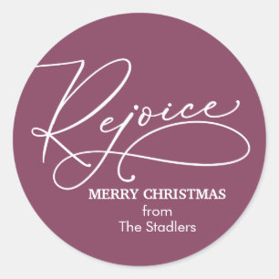 Weihnachten freuen - Hintergrundfarbe auswählen Runder Aufkleber