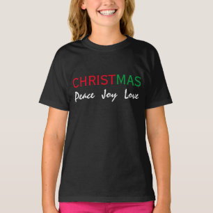 WEIHNACHTEN FRIEDEN FREUDE LIEBE TYPOGRAPHIE T-Shirt
