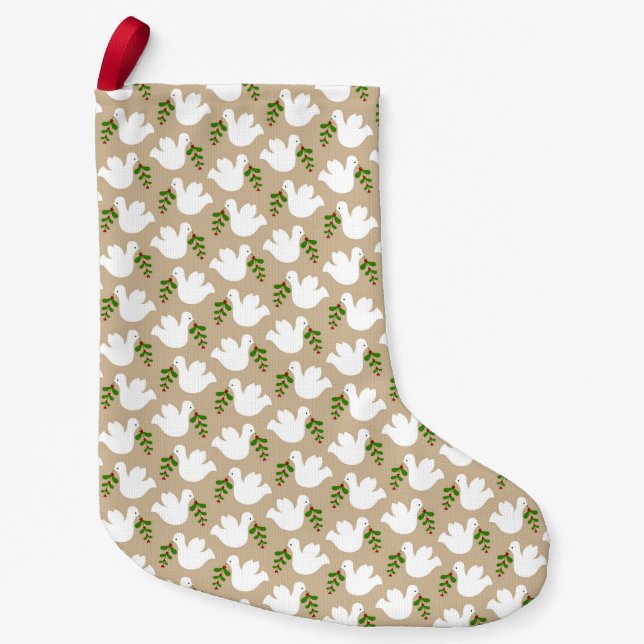 Weihnachten Frieden Liebe Joy Dove Faith Holiday D Kleiner Weihnachtsstrumpf (Vorderseite)