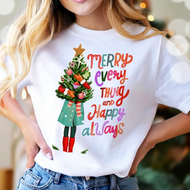 Weihnachten froh alles glücklich immer modern T-Shirt (Von Creator hochgeladen)