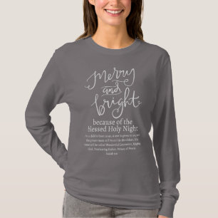 Weihnachten froh und hell Heilige Nacht Grau T-Shirt