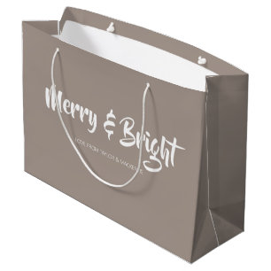 Weihnachten froh und hell Personalisiert Große Geschenktüte